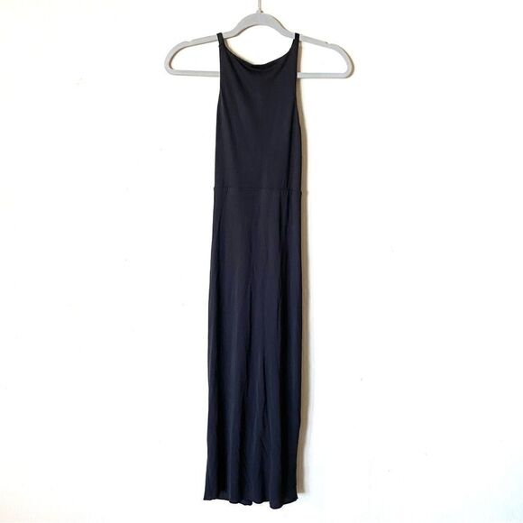 Mustard Seed Twist Midi Black Dress Front Waist Bodycon Size XS - Picture 4 of 5